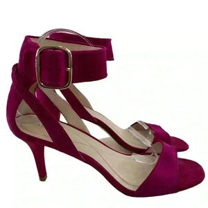 Alfani womens Cassidy heels size 10 fuchsia suede open toe stilettos